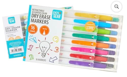 Pen + Gear أقلام جير 16 حزمة من علامات المسح الجاف القابلة للسحب ذات الرائحة المنخفضة - Image 4