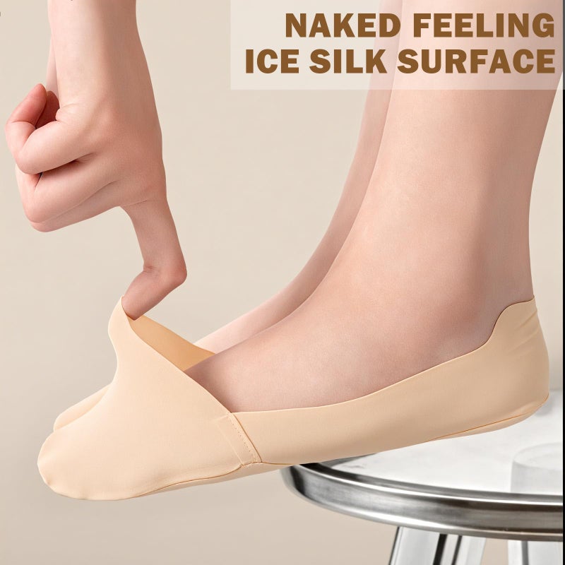Sofier No Show Socks Womens, Non Slip Low Cut 6 Pairs Thin Silky Dress Footies Liner Invisible Socks Flats Loafers Sneakers Nude Black - Image 2