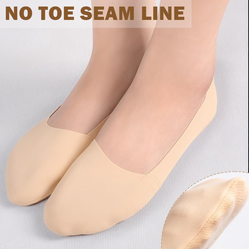 Sofier No Show Socks Womens, Non Slip Low Cut 6 Pairs Thin Silky Dress Footies Liner Invisible Socks Flats Loafers Sneakers Nude Black - Image 5