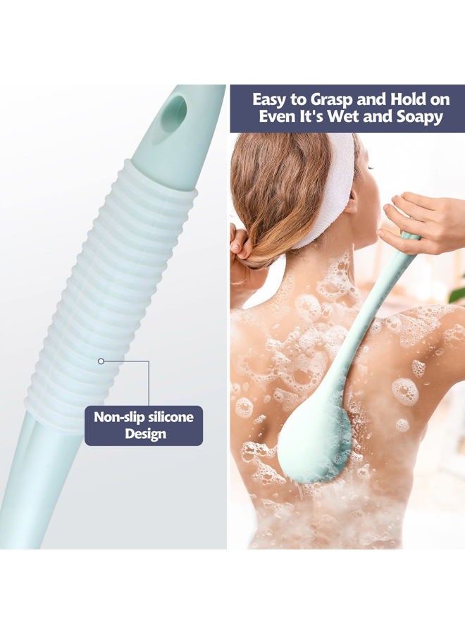 BEDELITE Back Bath Brush Long Handle for Shower - Soft Brush for Men & Women(16.4" Long), Skin Exfoliator for Bath Scrubber Body Brush(Blue) - Image 5