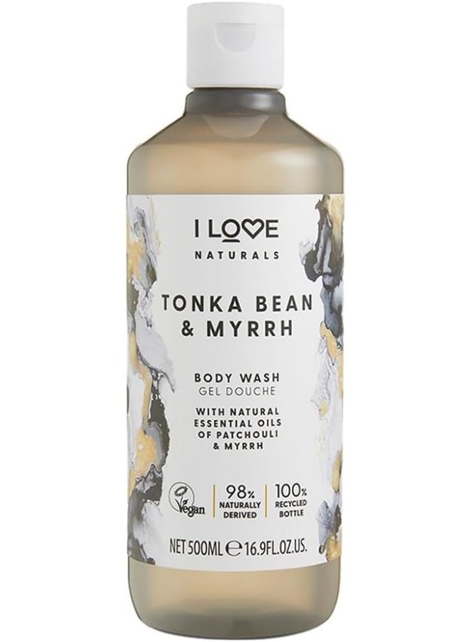 I Love Naturals Tonka Bean & Myrrh Body Wash | 500ml | Vegan, Sulfate-Free Cleanser | Luxurious Lather for Smooth, Hydrated Skin - Image 1