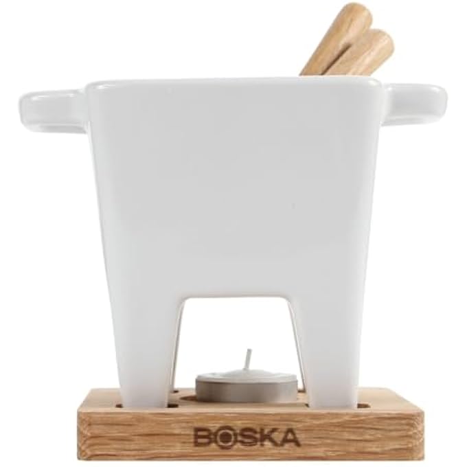 rayihni Tea Light Tapas Fondue Set For Cheese Or Chocolate Life Collection White - Image 4