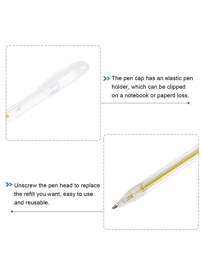 PATIKIL Glitter Gel Pens 9 Pack Dual Metallic Ink Sparkle Pens 0.8Mm Liquid Glitter Iridescent Gel Pen For Coloring Books Gold Silver White - Image 5