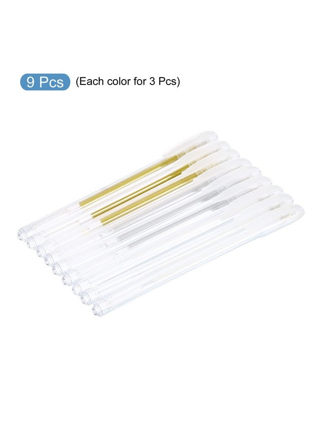 PATIKIL Glitter Gel Pens 9 Pack Dual Metallic Ink Sparkle Pens 0.8Mm Liquid Glitter Iridescent Gel Pen For Coloring Books Gold Silver White - Image 4