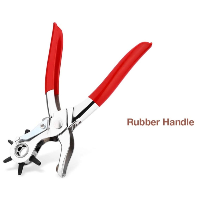 Divik Divik Multipurpose revolving leather belt hole Punch Plier 6 size Hole Punch Hand Tool for beltwatchbanddog collarsFabricLeather BeltWatch Bands 1Pcs  - Image 4