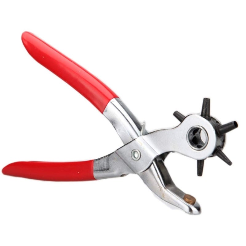 Divik Divik Multipurpose revolving leather belt hole Punch Plier 6 size Hole Punch Hand Tool for beltwatchbanddog collarsFabricLeather BeltWatch Bands 1Pcs  - Image 1