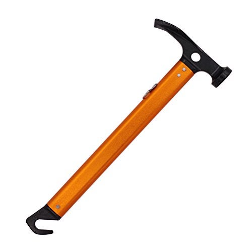Hikemax Lightweight Outdoor Camping Hammer Aluminum Tent Hammer with Tent Stake Remover, 13-Ounce, Orange - Image 2