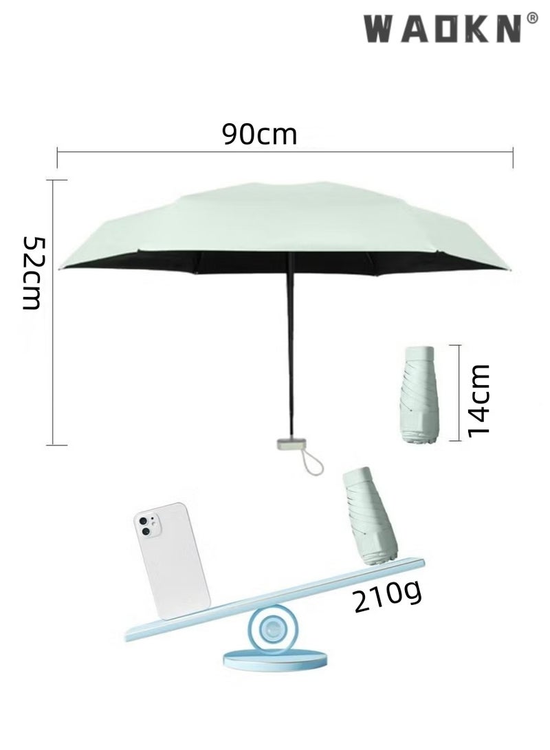 WAOKN Folding Umbrellas Travel Sun Rain Umbrella Capsule umbrella Compact UV Umbrella for Sun and Rain, Lightweight Portable, Windproof Parasol Umbrella UV Protection for Women and Men - Image 3