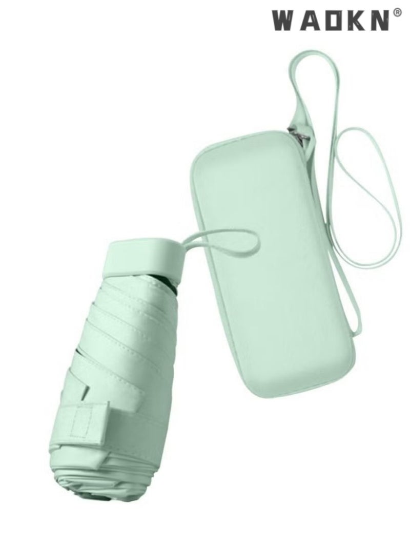 WAOKN Folding Umbrellas Travel Sun Rain Umbrella Capsule umbrella Compact UV Umbrella for Sun and Rain, Lightweight Portable, Windproof Parasol Umbrella UV Protection for Women and Men - Image 1