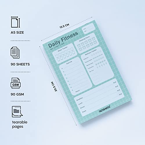 FACTOR NOTES Tear-off Notepads:A5 Sized|90 sheets|90 GSM(Daily Fitness) - Image 2