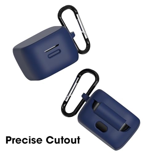 Sounce Earphone Case Cover Compatible for Boat Airdopes Fuel, Soft Silicone Skin Case Cover Shock-Absorbing Protective Case with Keychain [Front LED Visible](Blue) - Image 2