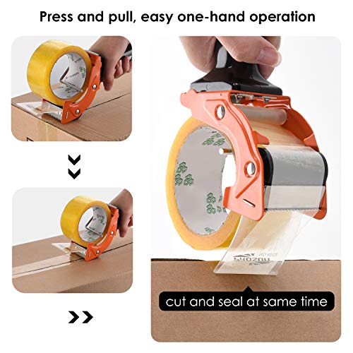 PROSUN Fast Reload 3 Inch Wide Large Tape Gun Dispenser Packing Packaging Sealing Cutter, Orange - Image 4