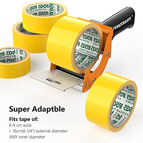 PROSUN Fast Reload 3 Inch Wide Large Tape Gun Dispenser Packing Packaging Sealing Cutter, Orange - Image 3