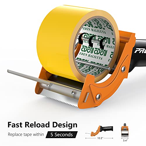PROSUN Fast Reload 3 Inch Wide Large Tape Gun Dispenser Packing Packaging Sealing Cutter, Orange - Image 2