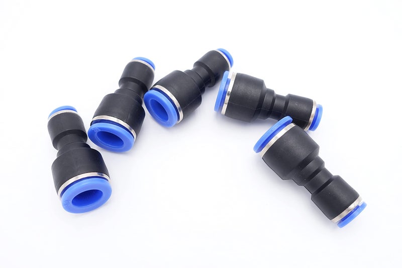 Ivlpha Push To Connect Fitting 3/8 "" Tube Od X 3/16 "" Tube Od Reducer  Pneumatic Air Water Straight Union Two Way Connector/Coupler (Pack Of 5) - Image 1