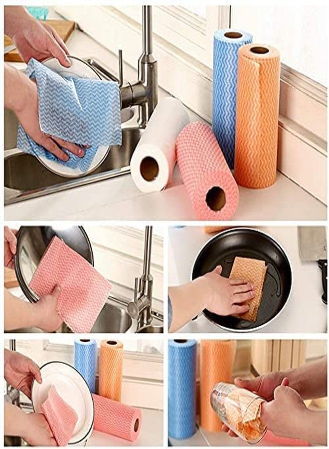 Shopfleet Kitchen Towel Roll for Kitchen | 80 Reusable Sheets Per Roll| Kitchen Cloth | (Pack of 2, Multicolor) - Image 2
