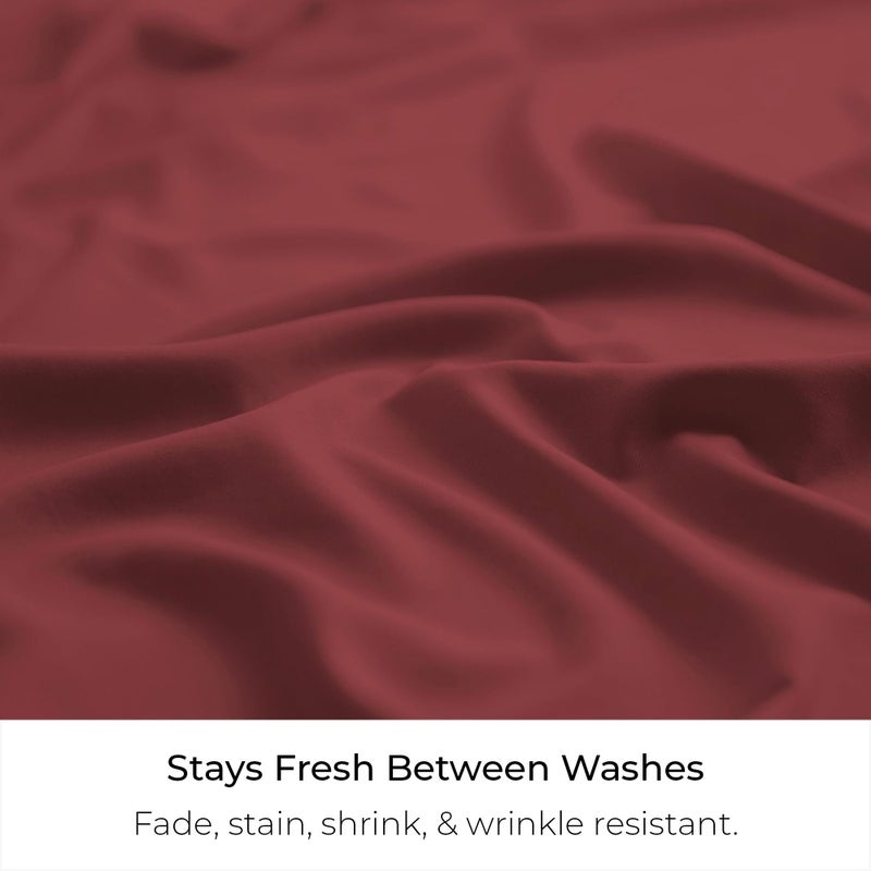 Mellanni Bed Skirt King Size - Bed Skirting - 15-Inch Tailored Drop Pleated Dust Ruffle - Hotel Luxury Bedding - Wrinkle, Fade, Stain Resistant - 1 Bedskirt (King, Brick Red) - Image 4