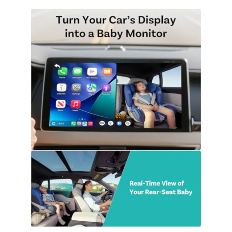 Baby Car Camera 2026 Wireless CarPlay Adapter For In-Car Monitoring Black No Android Support - Image 3