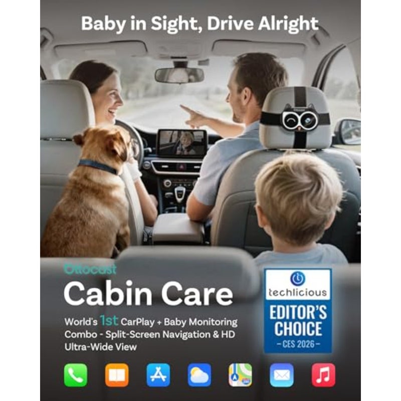 Baby Car Camera 2026 Wireless CarPlay Adapter For In-Car Monitoring Black No Android Support - Image 5