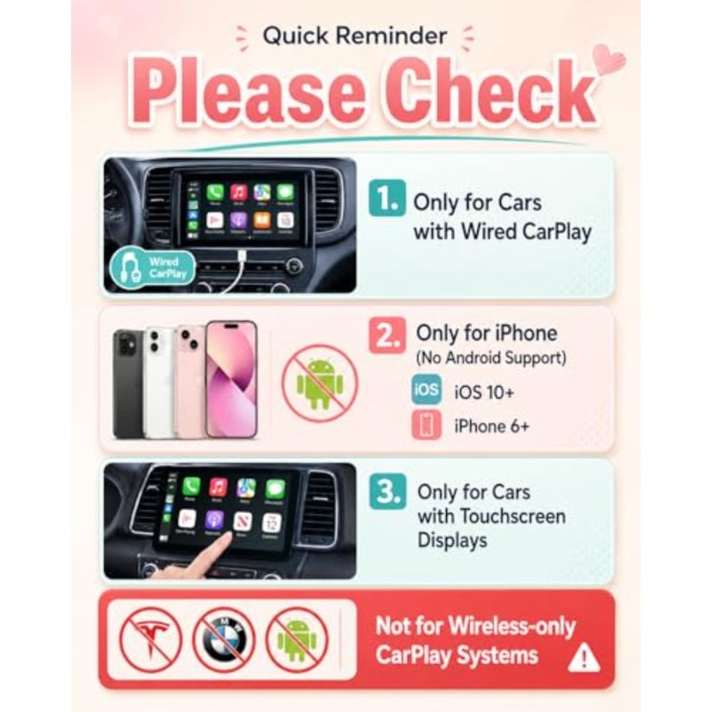 Baby Car Camera 2026 Wireless CarPlay Adapter For In-Car Monitoring Black No Android Support - Image 4