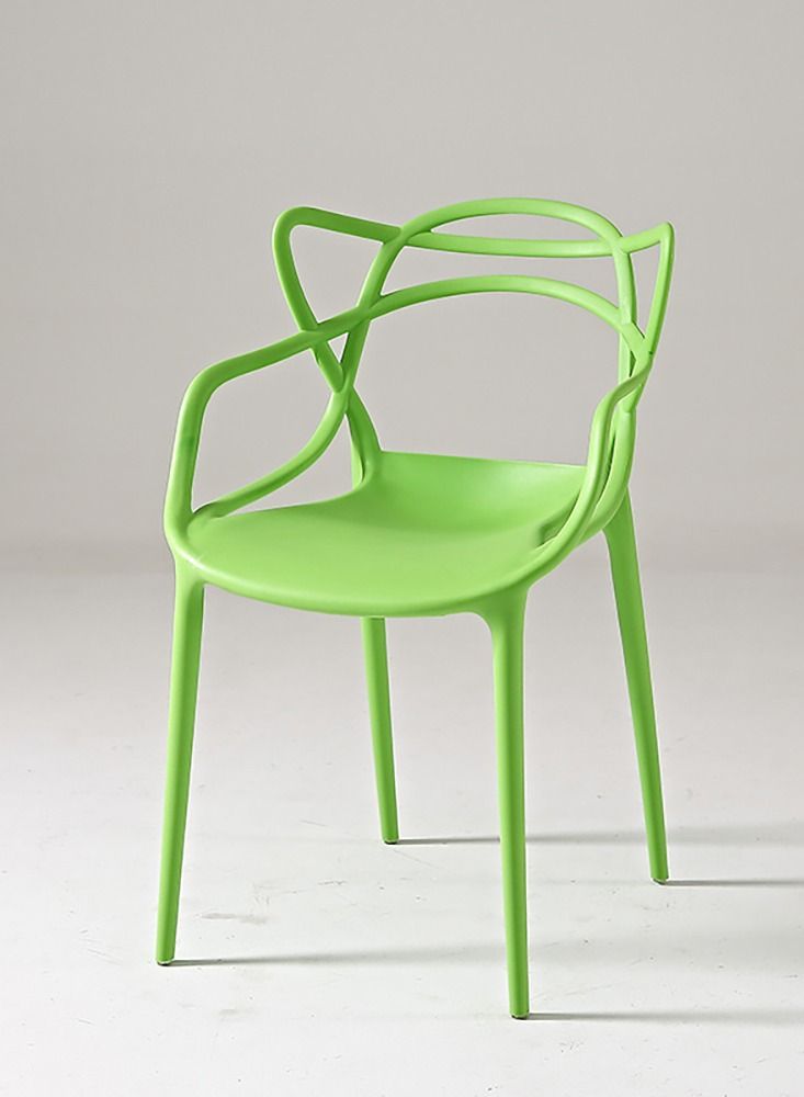 MAPLE HOME DECORATION Maple Home Plastic Chairs Stacking Modern Molded Side Chair Minimalist Nordic Casual Kitchen Dining Room Chair Living Room Chairs Indoor Outdoor Armchair  - Image 1