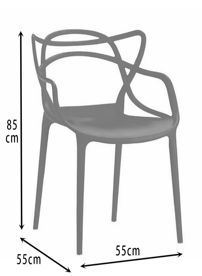 MAPLE HOME DECORATION Maple Home Plastic Chairs Stacking Modern Molded Side Chair Minimalist Nordic Casual Kitchen Dining Room Chair Living Room Chairs Indoor Outdoor Armchair  - Image 3