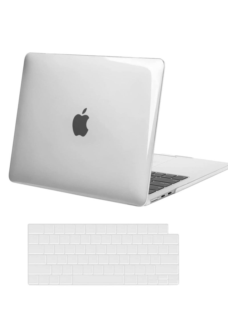 جراب MacBook Air 13.6 بوصة 2022 2023 Release A2681 M2 رقاقة مع شاشة Retina سائلة ومعرف اللمس حافظة واقية من البلاستيك الصلب وغطاء لوحة مفاتيح شفاف - Image 1