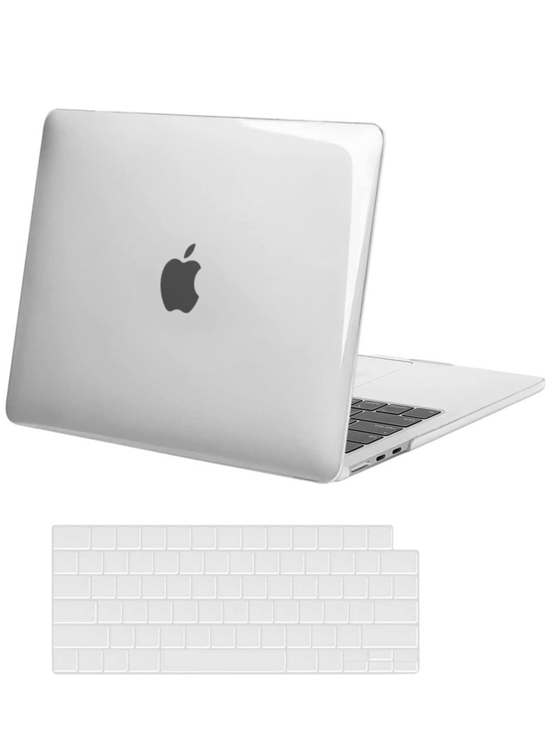 جراب MacBook Air 13.6 بوصة 2022 2023 Release A2681 M2 رقاقة مع شاشة Retina سائلة ومعرف اللمس حافظة واقية من البلاستيك الصلب وغطاء لوحة مفاتيح شفاف - Image 4