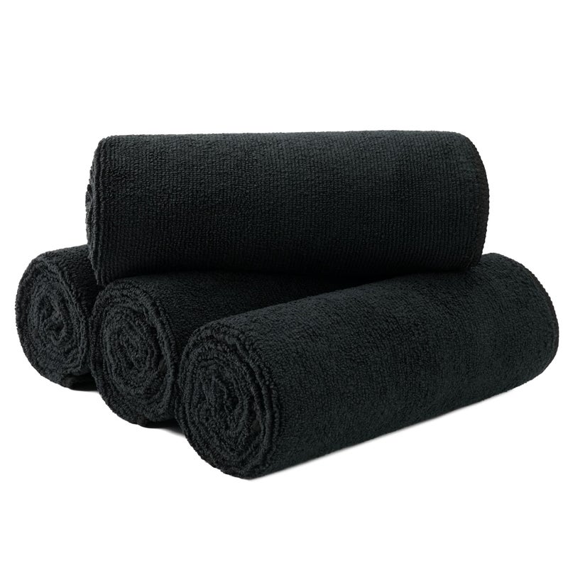 Microfi New Microfiber Hair Drying Salon Towels  Quick Dry  Lint Free  4 Pack (Gray  16'' X 29'') - Image 1