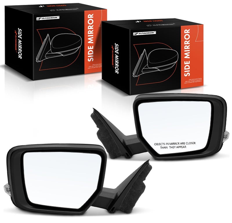 مرآة باب كهربائية مزدوجة للسائق والراكب متوافقة مع شيفروليه إمبالا 2014-2020، مرآة خارجية سوداء قابلة للطي يدوية مع إشارة انعطاف وضوء بركة