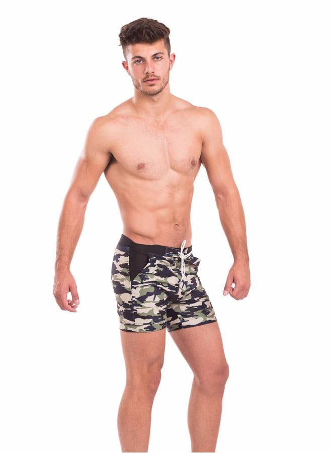 Taddlee Men Swimwear Swimsuits Swim Boxer Bikini Surfing Board Trunk Camo Shorts, Green, M - Image 3