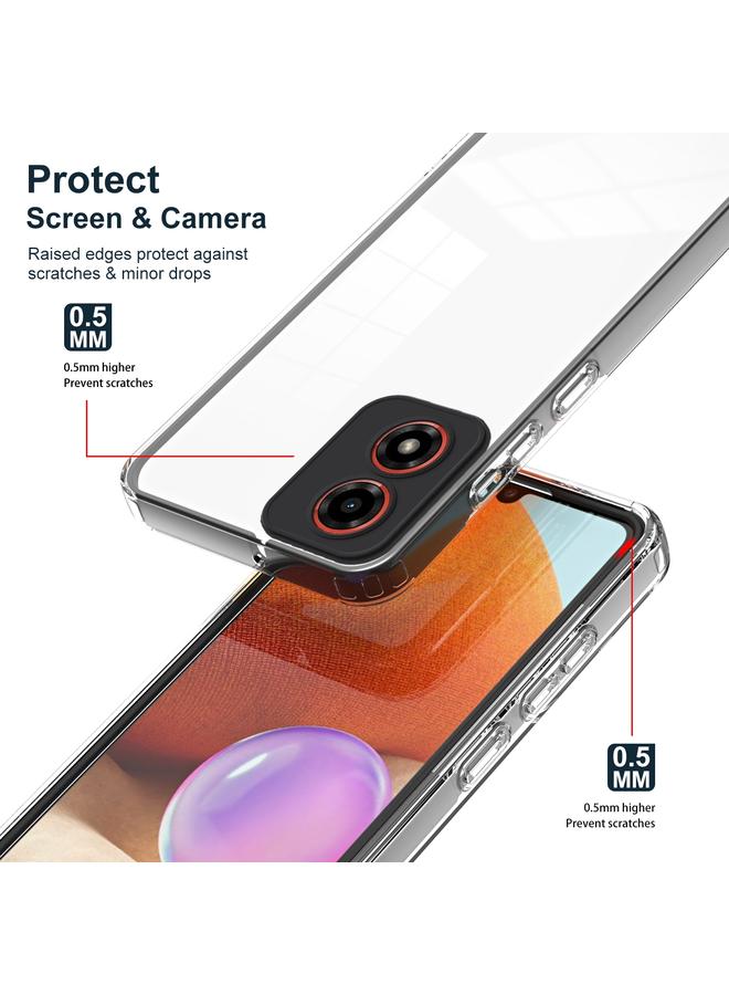 اس-توب جراب لهاتف Motorola Moto G04 3 في 1 جراب هاتف شفاف من مادة TPU بلون إطار الكمبيوتر الشخصي - Image 4