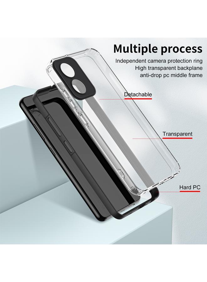 اس-توب جراب لهاتف Motorola Moto G04 3 في 1 جراب هاتف شفاف من مادة TPU بلون إطار الكمبيوتر الشخصي - Image 3