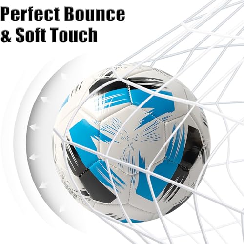 NBSPT Soccer Ball Size 3 4 5 Boys Girls Youth Adults Practice Training Gift Pump Needle Football Kicking Soft Leather Anti Explosion Coach Family Fun Backyard Playground - Image 4