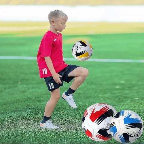 NBSPT Soccer Ball Size 3 4 5 Boys Girls Youth Adults Practice Training Gift Pump Needle Football Kicking Soft Leather Anti Explosion Coach Family Fun Backyard Playground - Image 5