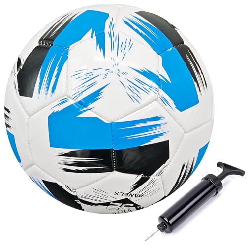 NBSPT Soccer Ball Size 3 4 5 Boys Girls Youth Adults Practice Training Gift Pump Needle Football Kicking Soft Leather Anti Explosion Coach Family Fun Backyard Playground - Image 1