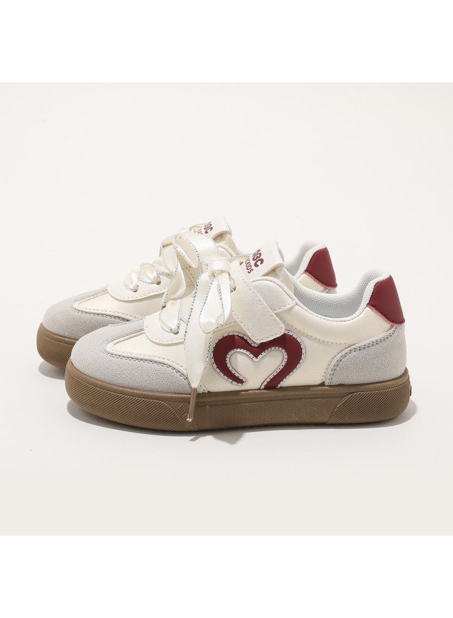 abckids Lightweight Soft-sole Sneakers】new 2025 Autumn Retro White Shoes For Girls, Children's Casual Sports Shoes - Image 3