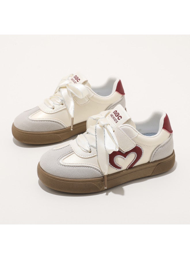 abckids Lightweight Soft-sole Sneakers】new 2025 Autumn Retro White Shoes For Girls, Children's Casual Sports Shoes - Image 2