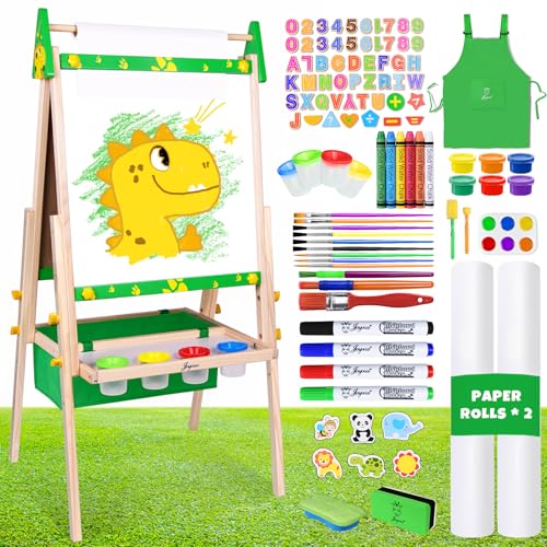 Joyooss Art Easel for KidsDouble Sided with 98 Accessories Kids Easel Magnetic BoardToddler Art Easel Dry Erase Board Easel for Kid Age 48 912 Outdoor Easel - Image 1