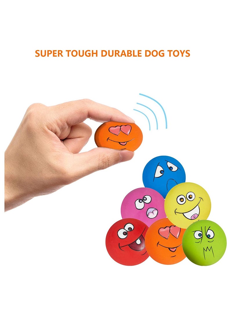 Generic Interactive Squeaky Dog Toy Set Funny Face Latex Rubber Balls for Small Medium Puppies 6PCS  - Image 2