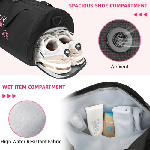 kilofly LIVE LOVE DANCE Girls Ballet Sports Gym Duffel Bag Travel Carry On 16.5 inch - Image 5