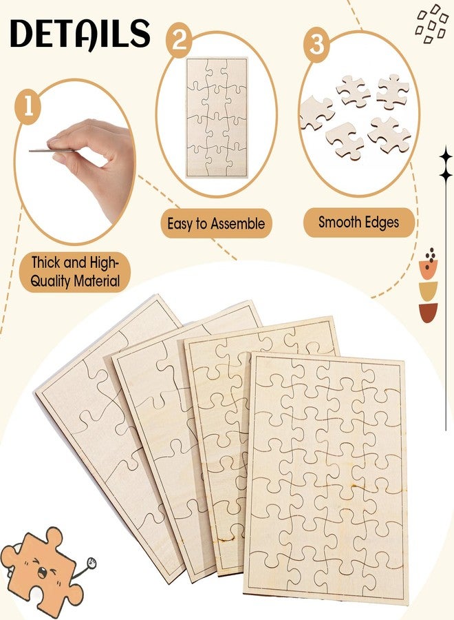 Seenelling 20 Pack Blank Wooden Puzzles to Draw on 5.5 x 8 Inch, 28 Pieces and 12 Pieces Blank Wooden Puzzles for DIY Activities, Arts and Crafts or Party Favors - Image 4