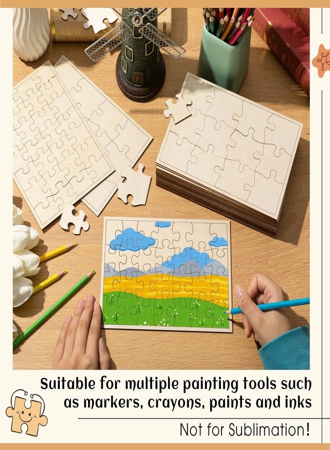 Seenelling 20 Pack Blank Wooden Puzzles to Draw on 5.5 x 8 Inch, 28 Pieces and 12 Pieces Blank Wooden Puzzles for DIY Activities, Arts and Crafts or Party Favors - Image 5