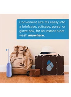 MIRFA Portable large capacity 650 ml bottle for travel toilets with a hand-held water spray Shattaf - Blue color - Plastic bidet type  - Image 5