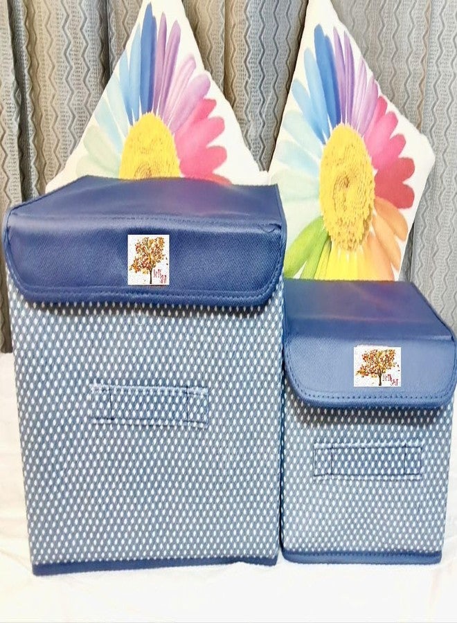 BRIKSHI pcs of 2 Foldable Organisers for Clothes - Large Cloth set Organizer for Toys Books Space Saver Utility Box (pack of 1) (navy blue)||B402 - Image 3