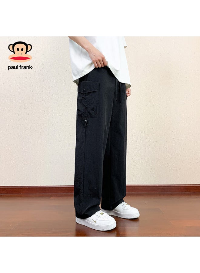 Paul Frank Casual Pants For Men, Summer American Work Pants, Loose Straight-leg Trousers, Men's Pants For Summer, Dark Gray, M - Image 3