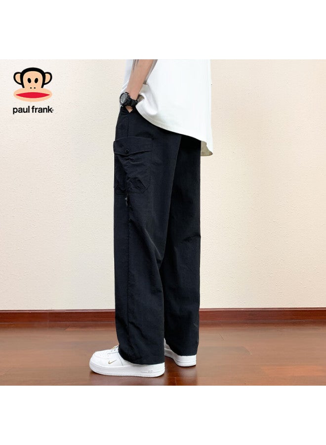 Paul Frank Casual Pants For Men, Summer American Work Pants, Loose Straight-leg Trousers, Men's Pants For Summer, Dark Gray, M - Image 2
