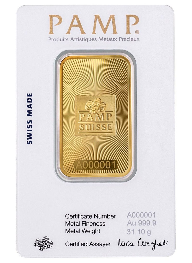 PAMP - Swiss Made 24K(999.9) 1 Ounce Gold Bar - Image 1
