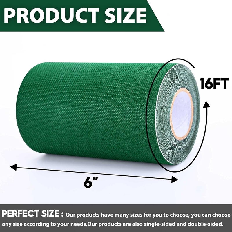 Inchoco Single-Sided Artificial Grass Seam Tape 6 Inch Width x 192 Inch Long Self-Adhesive Seaming Turf Tape for Connecting Green Lawn Mat Rug, Bonding Fake Grass or Outdoor Carpets - Image 2