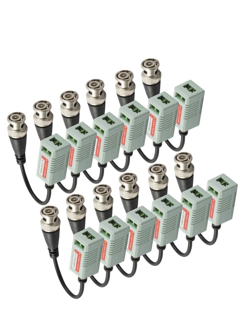KASTWAVE 6 أزواج (12 قطعة) كابل جهاز إرسال واستقبال صغير CCTV BNC فيديو Balun جهاز إرسال واستقبال BNC فيديو Baluns جهاز إرسال واستقبال سلبي  - Image 1